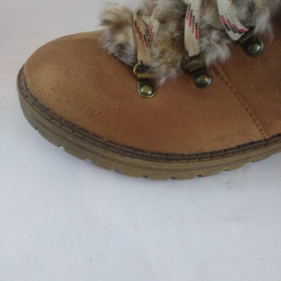 Universal Thread Brown Faux Fur Suede Booties - Picture 4 of 12